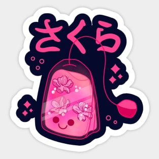 Kawaii Cherry Blossom Tea Bag Sticker